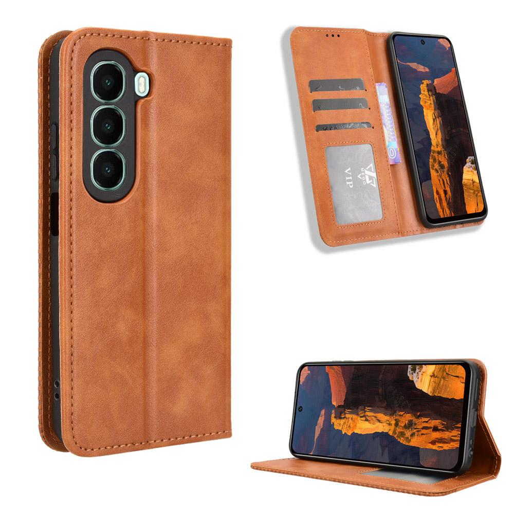 

Flip Cover for itel A95 Leather Case [Flip Vintage Leather] Wallet Shockproof Durable Retro Phone Case for Itel A95 чорний