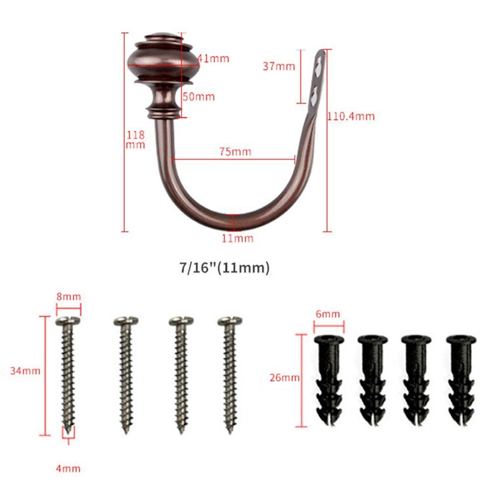 2Pcs Vintage Style Curtain Holdbacks Wall Mounted Tieback Hooks Drapery Tie Backs  Home Decor