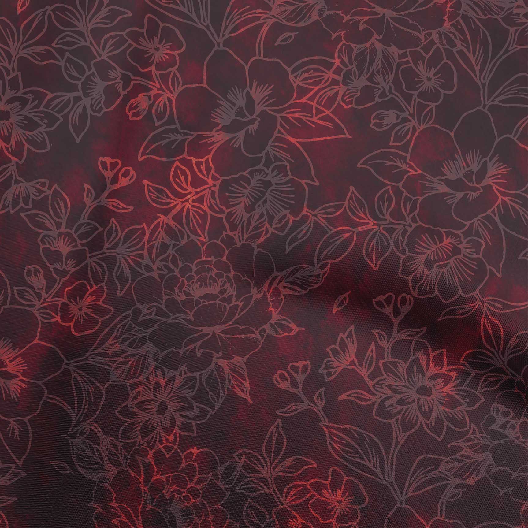 

OneOone Cotton Flex Brown Fabric Florals Tkanina для пошиття одягу своїми руками у дворі, 40 дюймів 42 Inch Wide - Viscose Chiffon малиновий