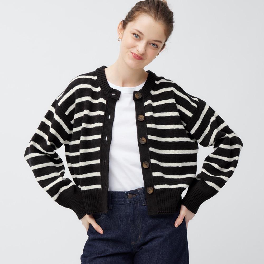 

Кардиган средней толщины GU с круглым вырезом (Длинный рукав) (Граница)