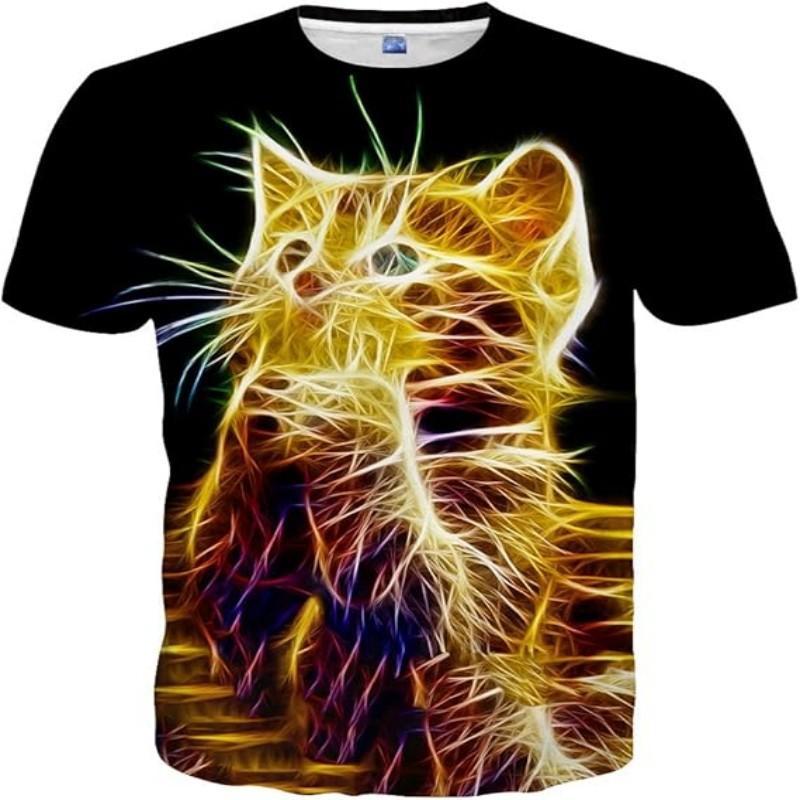 

Fashionable 3D Printed Animal World Adult Men s Round Neck Men s T-shirts XS