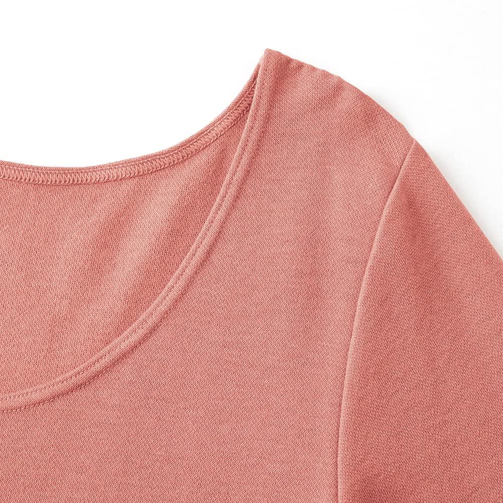 Gunze CFA New Rose Size M Women's Underwear, 100% Cotton/Wool, 3/4 Sleeves, Gray,