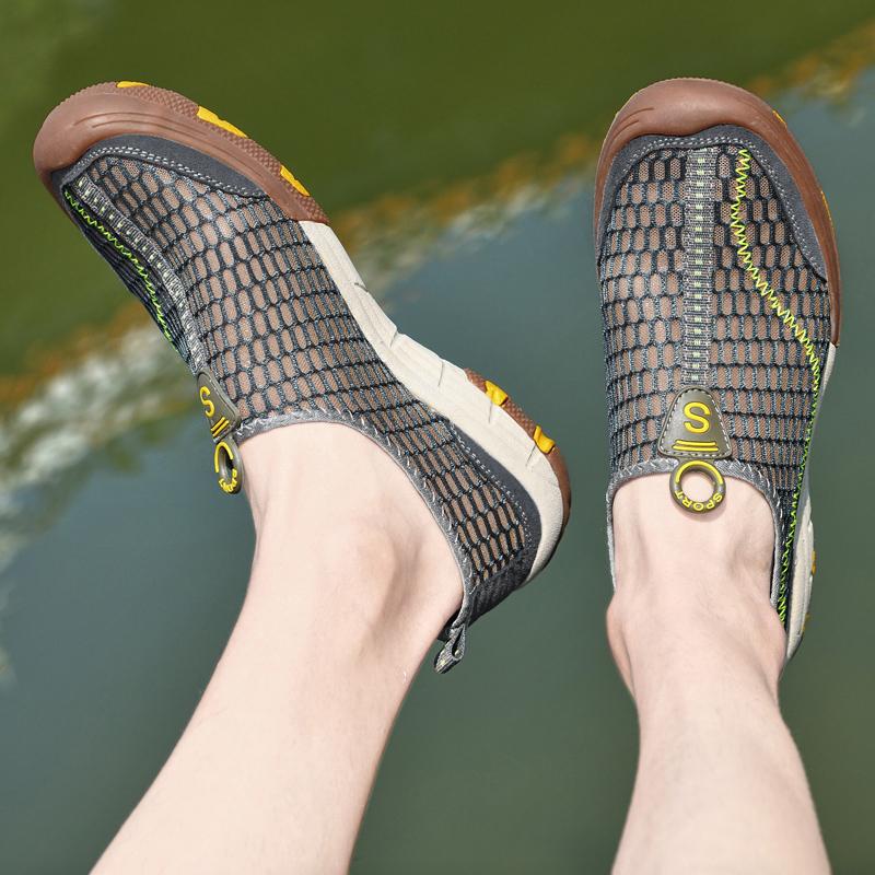 Men's Breathable Mesh Loafers Casual Slip-On Walking Shoes Lightweight Summer Driving Shoes for Men Sneakers Size 38-46