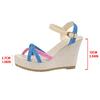Fashion Denim Cross Strap Wedge Sandals for Women Thick Sole Mix Color Gladiator Shoes Woman 2025 Summer Fashion Chunky Platform Sandals