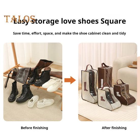 1/2 Stück Schuhaufbewahrungstaschen mit Griff und Reißverschluss, transparentes visuelles Design, wasserdicht, staubdicht, für Reisen, lange Stiefel-Schuhtaschen