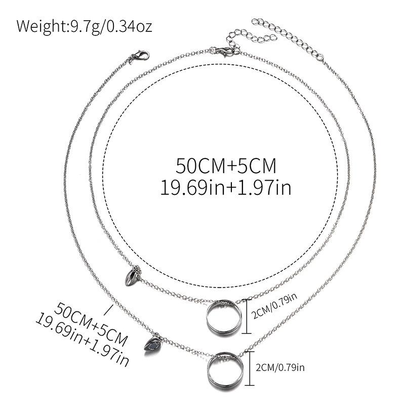 Simple double-layer irregular circle necklace light luxury niche love stitching jewelry necklace couple model