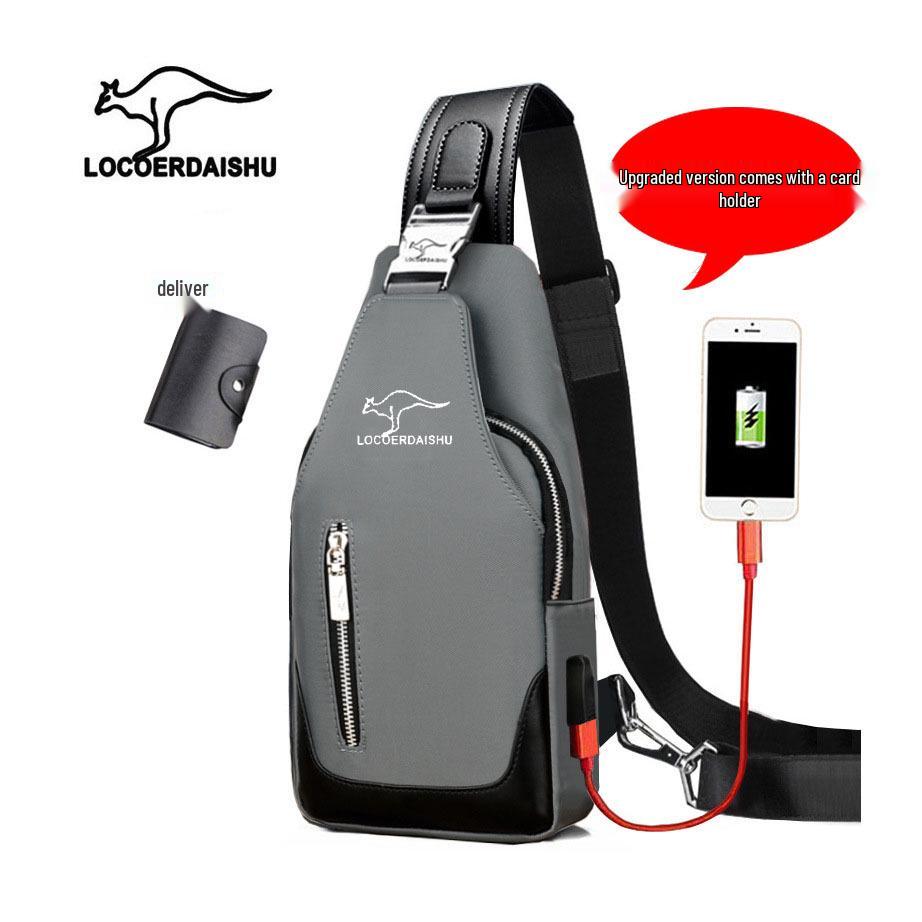 Men's Waterproof Oxford Cloth Crossbody Chest Bag - Korean Style, Trendy, Wear-Resistant, Single Shoulder Bag