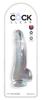 King Cock Clear - Realistic Curved Dildo with Suction Cup Transparent 19 CM