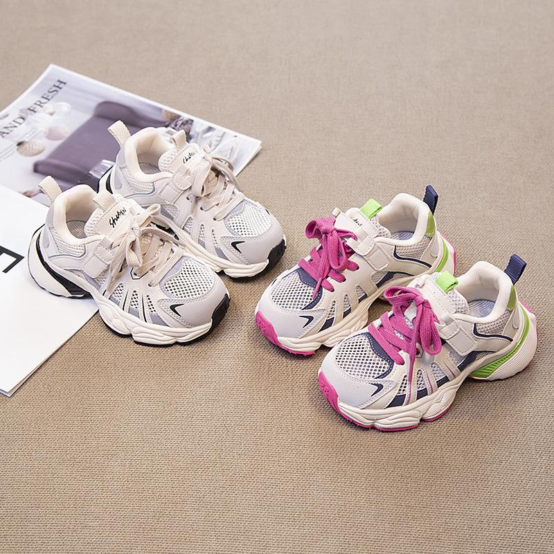 2025 Spring and Summer New Children's Dad Shoes, Light and Breathable Boys' Sports Shoes, Middle and Older Children's Fashion Running Shoes, Trendy