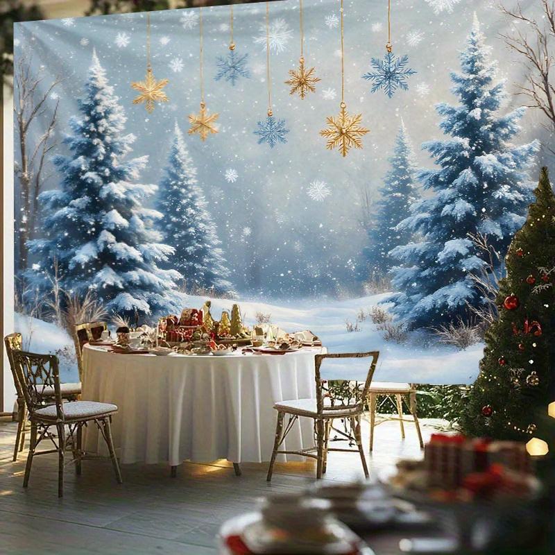 Winter Snowy Forest Wall Hanging Tapestry  Christmas Tree Wall Hanging Tree Wall Hanging Gorgeous Christmas Tree Fireplace Gifts