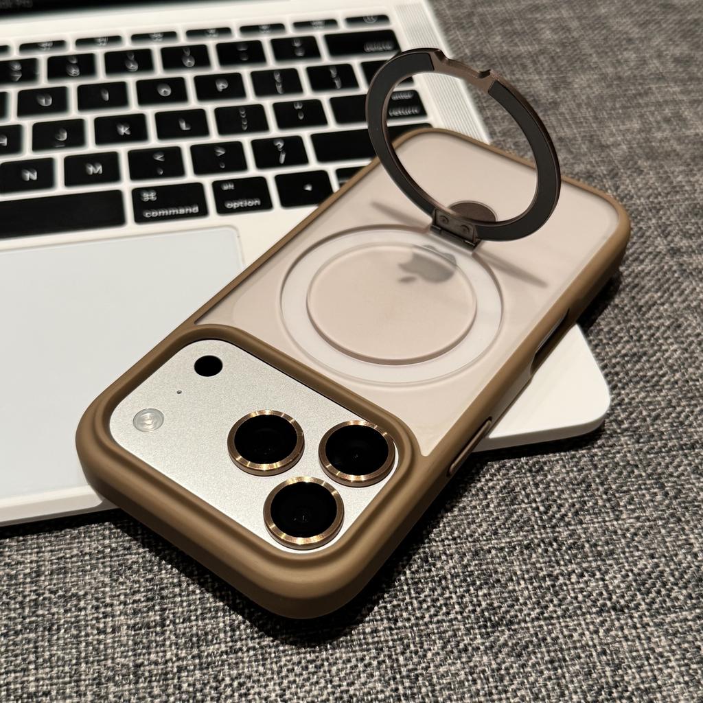 Metal Ring Holder Stand For Magsafe Charge Case for iPhone Air 17 16 15 Plus 13 12 11 Pro Max Matte Clear Shockproof Bumper Capa