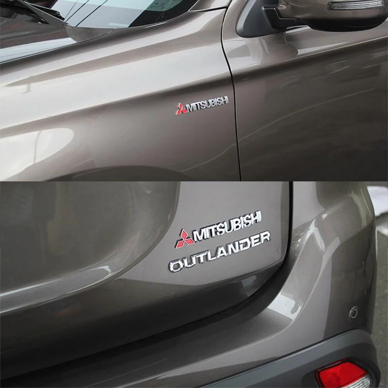 3D Aluminum Badge Car Styling Body Car Side Fender Decorative Sticker For Mitsubishi ASX Pajero Ralliart Lancer Mirage Pajero