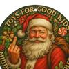 Funny Middle Finger Santa Christmas Ornament Naughty Acrylic Christmas Tree Hanging Ornaments for Window Wall Fireplace Home Tree Decor