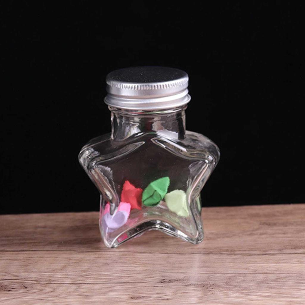 Star Shaped Glass Bottles Wishing Ornament Crafts Gift Jars Christmas Wedding Present Clear Storage Bottle Christmas Decorations