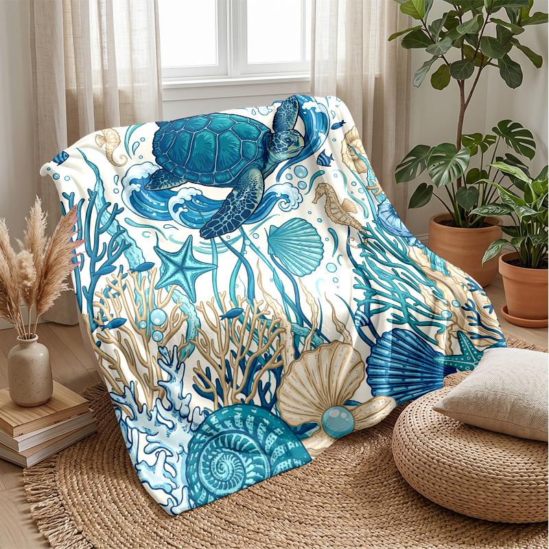 Ocean Life Adventure 2 Theme blanket Lightweight Warm Flannel Blanket Decorative Throw Blanket for Home Decoration