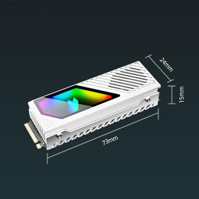 M.2 2280 Solid Disk Heatsink Aluminum Heat Dissipation With ARGB Fan and Metal Thermal Pad For Hard Disk Heat Sink