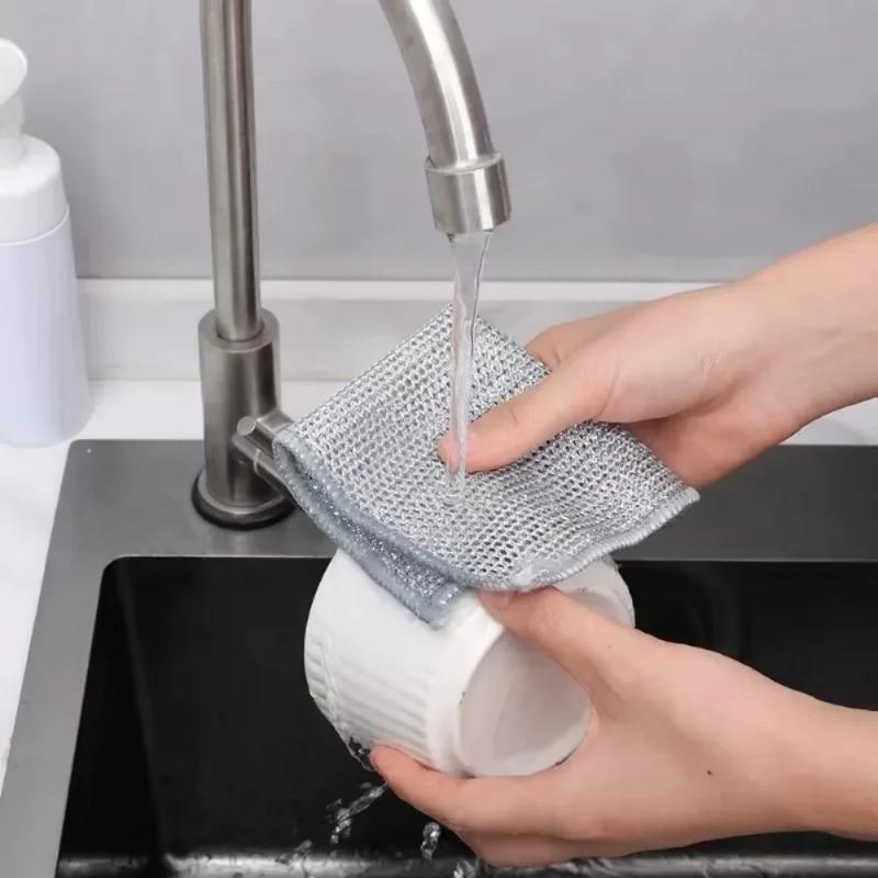 30PCS Magic Cleaning Cloth Thickened Double -sided Metal Steel Wire Rags Kitchen Dish Pot Washdishing Cloths Towel Clean Tools