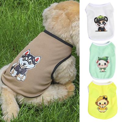 Chaleco para perro, camiseta de cuello redondo para mascotas, jersey de verano transpirable con estampado de animales, ropa de moda para mascotas con bonitos dibujos de gatos