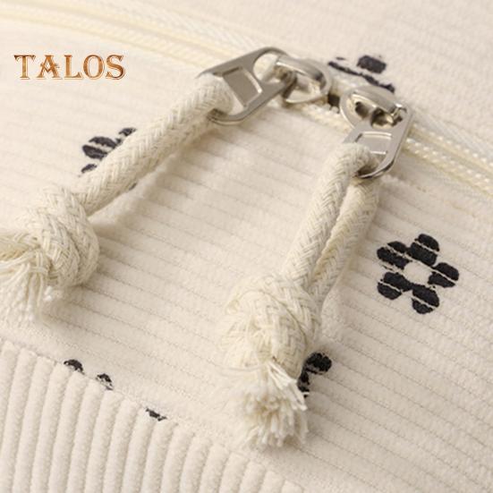 Corduroy Lunch Bag with Handle Waterproof Large Capacity Reusable Insulated Lunch Box Water Bottle Holder with Side Pockets