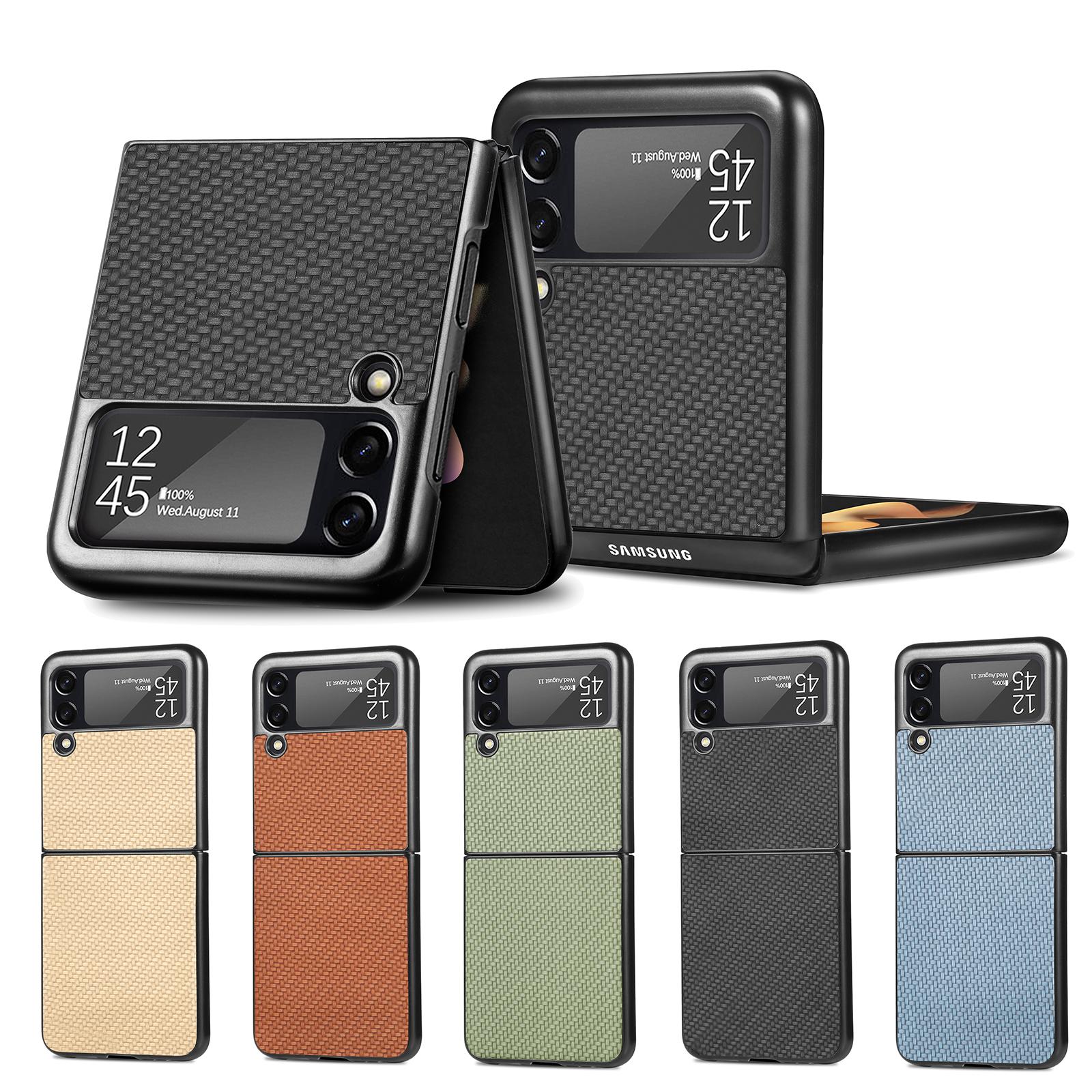 

Роскошный тонкий чехол из углеродного волокна для Samsung Galaxy Z Flip 3 4 5g Flip3 Flip4, защитный чехол для телефона, чехол для Samsung Z Flip 4 for Galaxy Z Flip 4 хаки