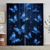 2pc Elegant Butterfly Galaxy Curtains Blue Living Room Curtains Cosmic Window Drapes Stars Home Decor Sleep Bedroom