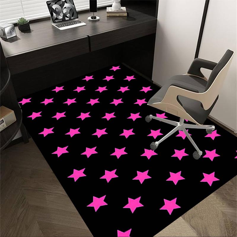 

1PC Pink Stars Non-Slip Floor Carpet Compatible for Office&Living Room&Bedroom&Dining room - Flat-Weave Machine-W248 60cm by 90cm
