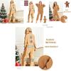 Gingerbread Man Hooded Pajamas Cosplay Costume For Women Boys Girls Xmas
