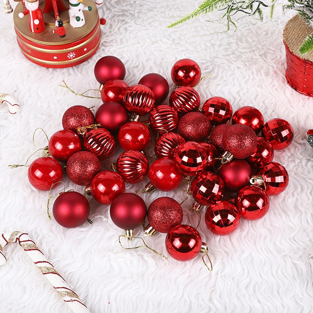 36 Pieces Indoor Wall Christmas Bauble Home Office Hotel Tree Hanging Pendant Festival Decoration Ornament 4cm Diameter