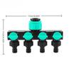 4-Way Water Splitters 1" To 3/4" To 1/2" with Valve 1 Inlet 4 Outlets Hose Connector for Garden Irrigation