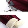 Lamb Fleece Warm Wide Leg Pants Winter High Waist Plus Fleece Thick Pants Women's Slimming Straight Slacks Loose Casual Pants
