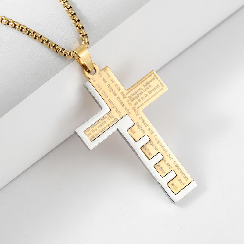 Stainless Steel Cross Pendant Jewelry Titanium Steel Necklace