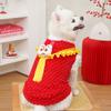 New Year's National Style Lion Dancing and Fleece Warm Pet Dog Dog Cat Clothing Teddy Plush Tang Clothing Dog Supplies Cat Clothing