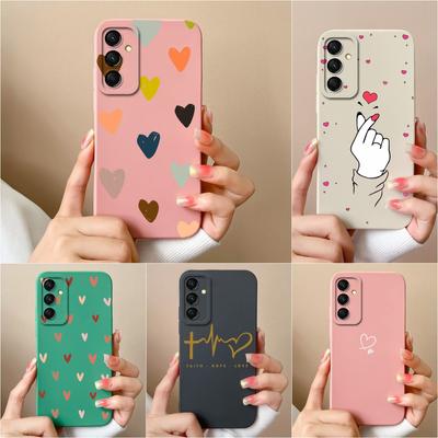 Parachoques con Patrón de Corazón de Amor Para Samsung Galaxy M35 C55 A06 M55 S24 FE A16 Funda Cubierta para Teléfono Silicona Suave Súper a Prueba de Golpes Alta Calidad Mate Para Samsung
