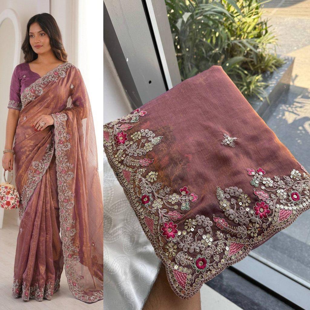 Premium Hochzeits-Spezial Kollektion bestickter Saris