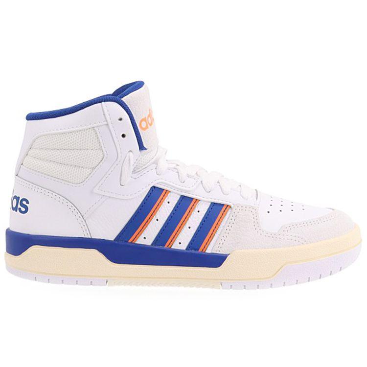 Adidas Neo Entrap Mid Synthetic Leather Comfortable Durable Mid-Top Skate Shoes Men Sneakers White Blue Orange FW3454