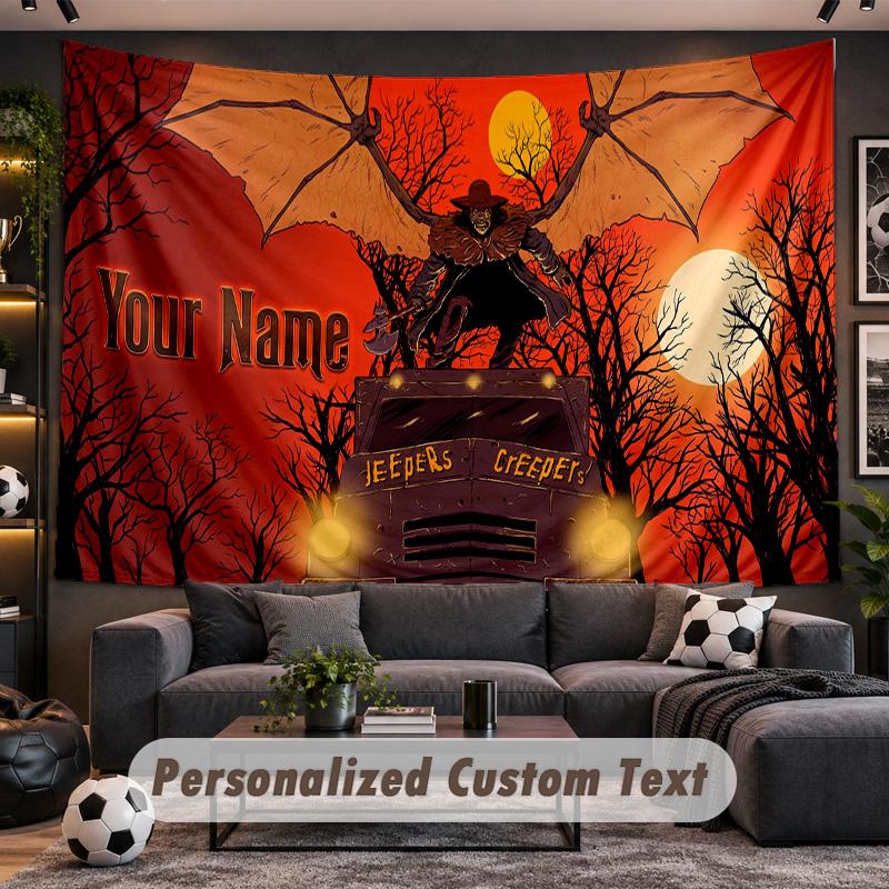 Jeepers Creepers O Creeper Tapeçaria Personalizada Suporte Nome Personalizado, Arte de Parede Decoração de Casa