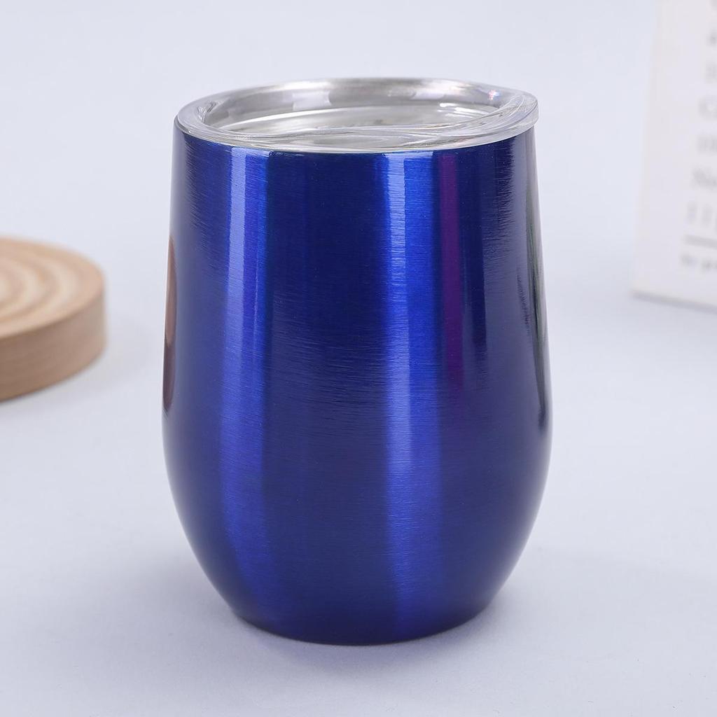 12oz U-Shaped Eggshell Stainless Steel Thermos Cup, Double-Layer Vacuum Insulated