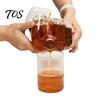 Decorative Glassware for Men Middle Finger Whiskey Decanter, 1000ml Glass Fist Dispenser with Stopper, Bourbon Decanter Unique Hand Shape Liquor