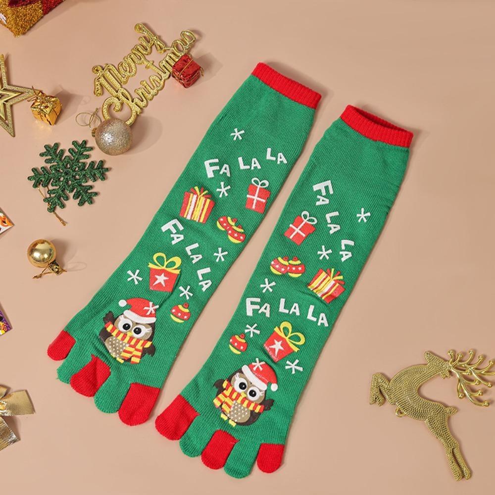 

Winter Warm Knee-High Stocking Soft Cotton Leg Warmer High Socks Christmas Toe Socks Xmas Party Style 3
