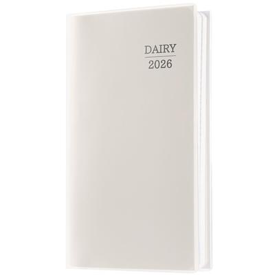 2026 A6 Weekly Diary with Monthly PVC Apricot Color December Blocks, Cover, (Starts 2025)