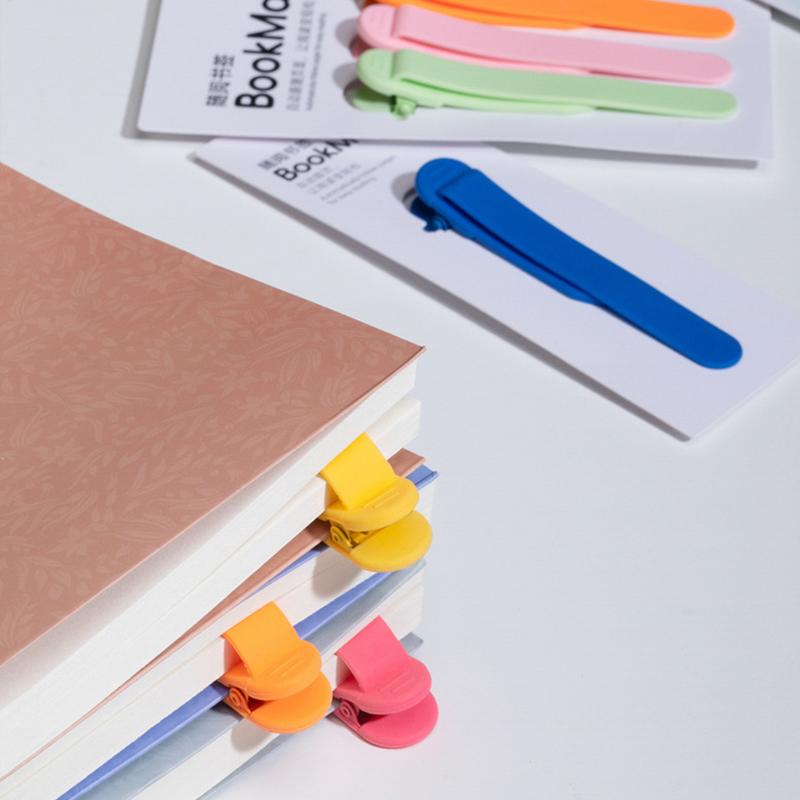 Zachte Siliconen Bladwijzer Clip Kleur Paginaverdeler Creatieve Bladwijzer Gesp Volgt Automatisch Bladwijzer School Kantoorartikelen