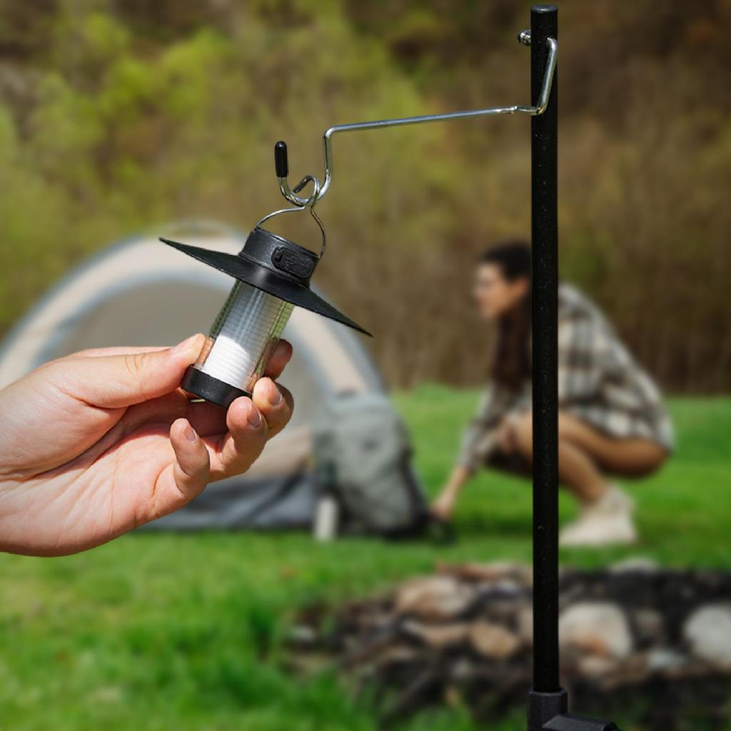 Camping Lantern Pole Hooked Stand for Picnic Lighting Professional Multipurpose Quick Installation Sturdy 32cm Length Compact