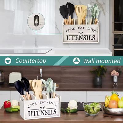 Tisch Holz Besteckkasten Besteckkorb Tisch Utensilienhalter Küche Serviettenhalter Holz Organizer für Besteck Gabel Messer Halten