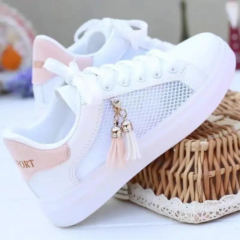 Women Sneaker Breathable Students Casual Shoes Sports for Girl Flat Mesh White Shoes Vulcanize Desginer 2025