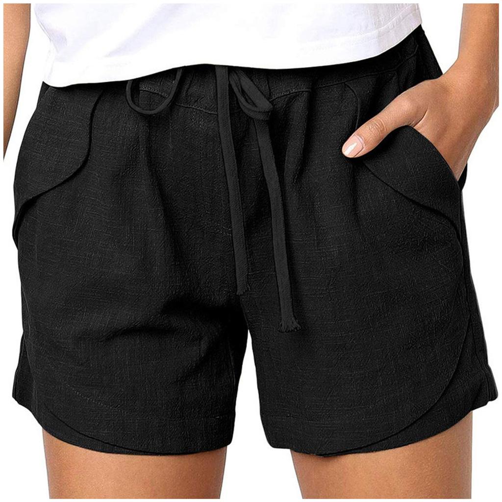 Women's Plus Size Casual Drawstring Waist Shorts with Pockets Lightweight Soft Fabric Relaxed Fit Summer Bottoms