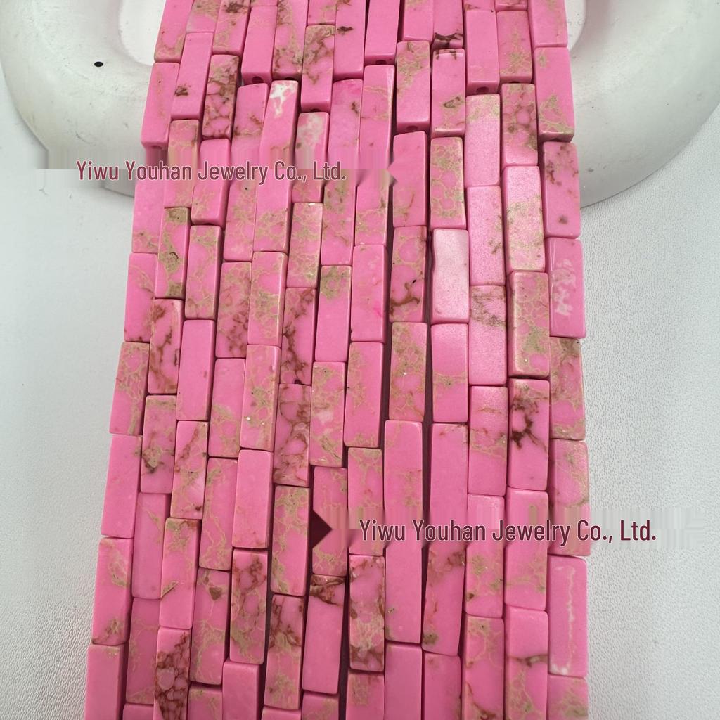 4x13mm Natural Stone Rectangle Bar Beads for DIY Jewelry and Bracelets