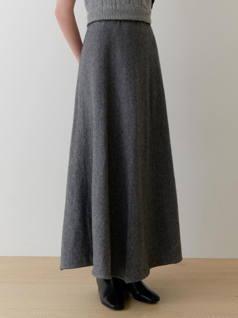 Liel Ooze Knit Flare Skirt (Gray)