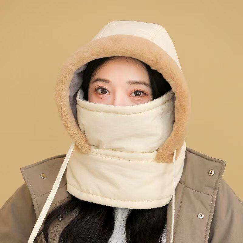Winter warm hat, thickened ear protection, cold proof face mask, integrated windproof neck, suitable for men and women riding