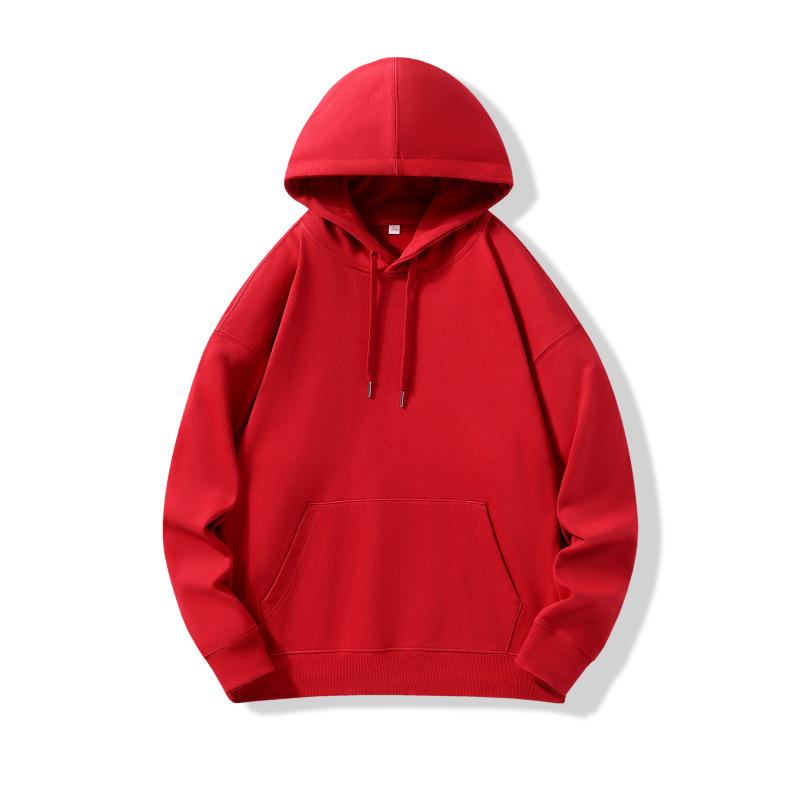 Heavyweight Drop Shoulder Pure Cotton Hooded Sweatshirt with Custom Logo and Printing