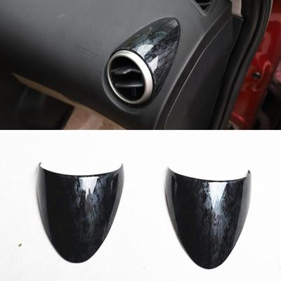 Pre Nissan Qashqai 2008~2015 Príslušenstvo 2ks/šarža ABS uhlíkové vlákno Predná strana Klimatizácia vonkajší ventilačný panel Obloženie krytu nálepka